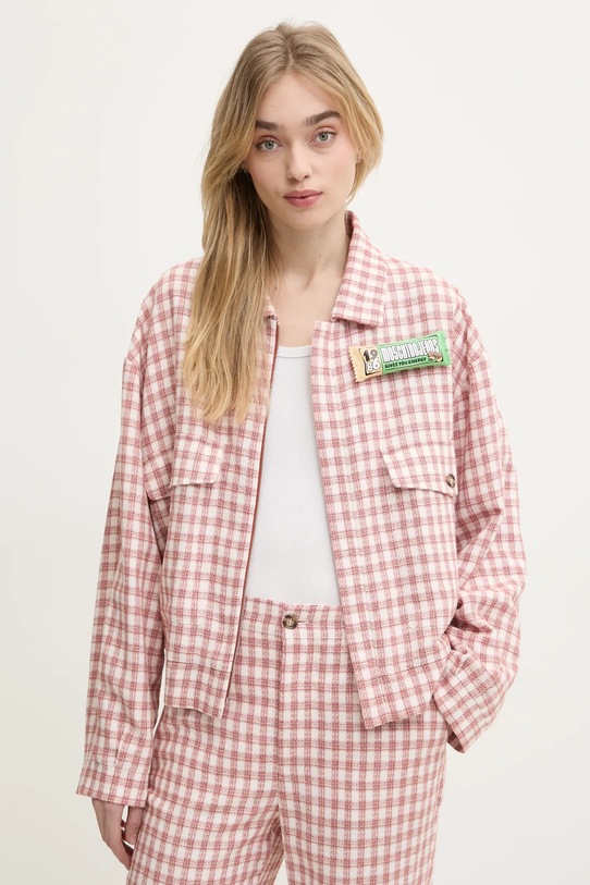 Bunda s příměsí vlny Moschino Jeans nezateplené červená 0603.3226