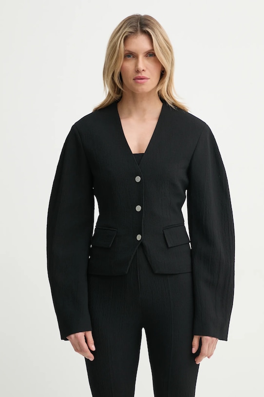 Nanushka marynarka KIYO tkanina czarny NW25RSOW19999