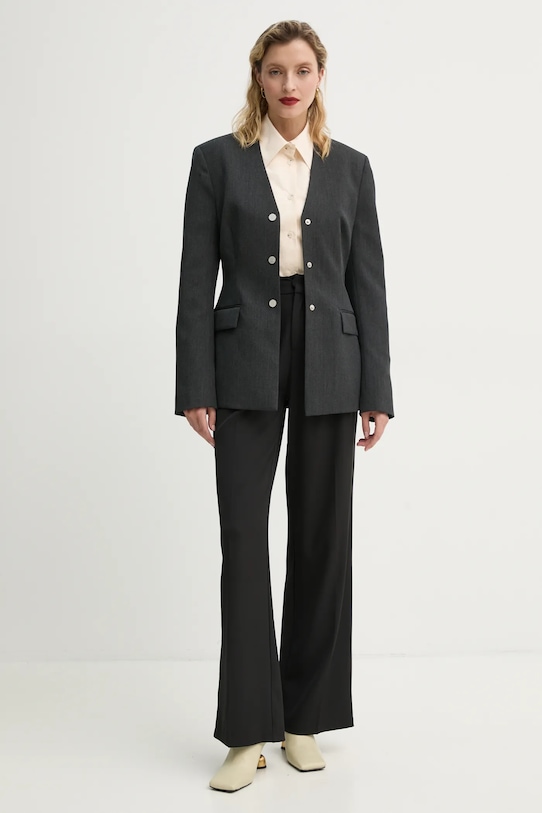 Шерстяной пиджак Nanushka LENKE NW25RSOW15094 серый SS25