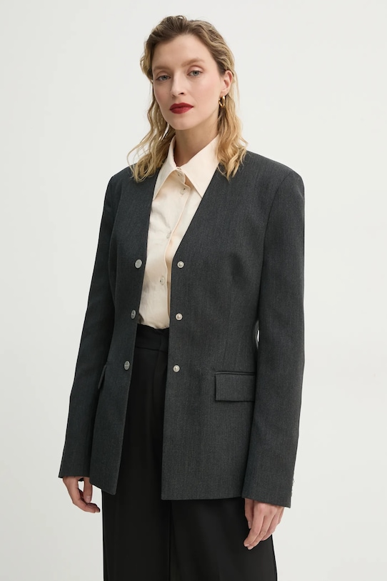 Шерстяной пиджак Nanushka LENKE серый NW25RSOW15094