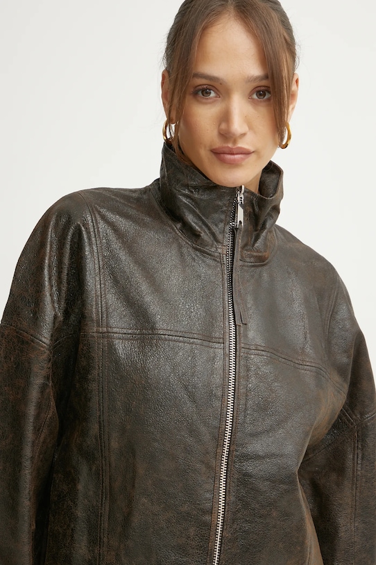 Kožená bunda MAX&Co. hnědá 2516441021200