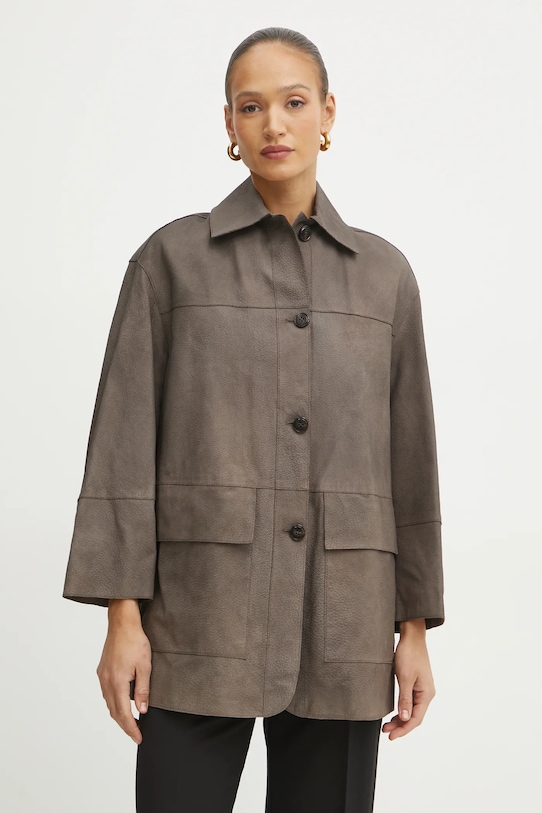 MAX&Co. giacca in pelle foderato marrone 2516441031200