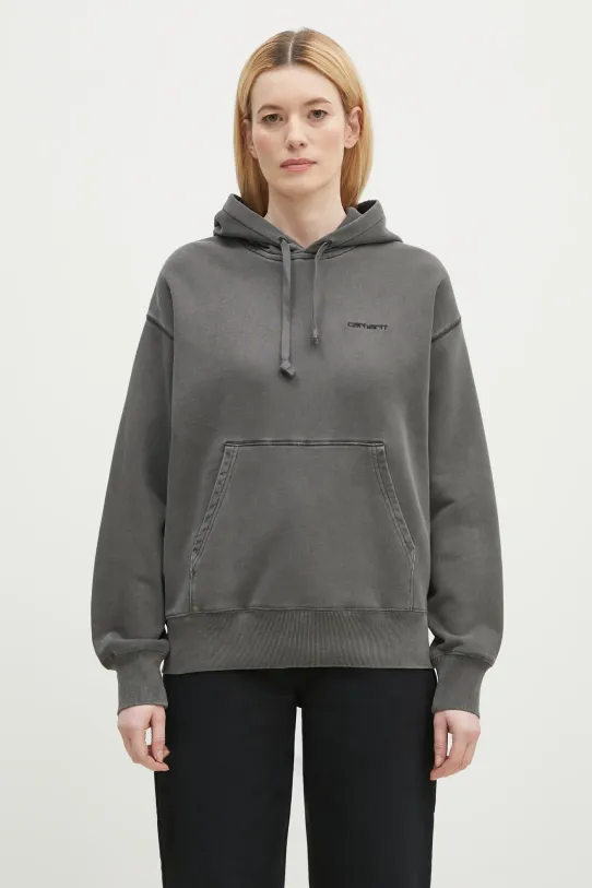 Bavlněná mikina Carhartt WIP Hooded Lumo Sweat hladký šedá I034375.89GD