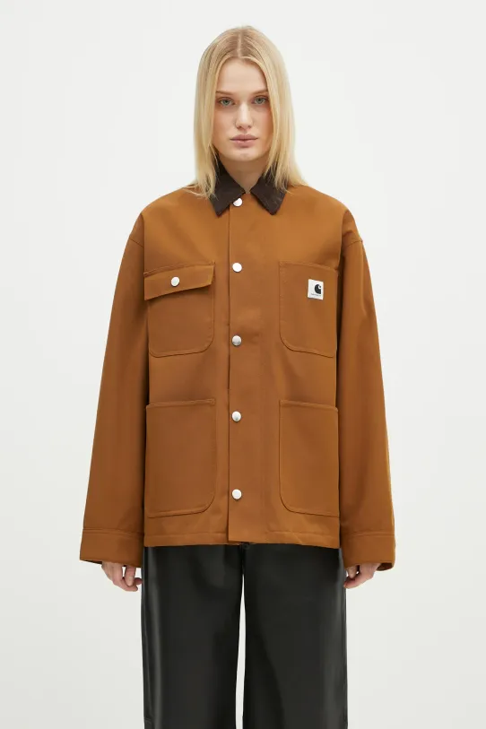 Carhartt WIP kurtka koszulowa Clapton Jacket bez kaptura brązowy I034425.00SXX