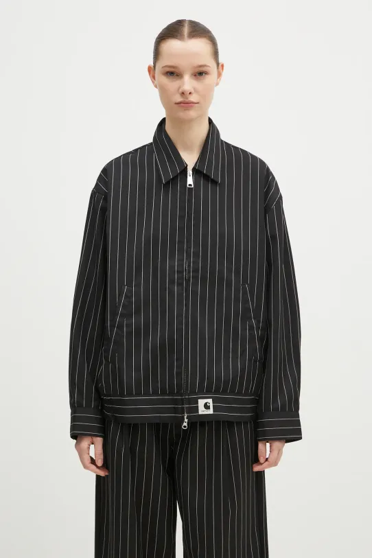 Carhartt WIP kurtka z domieszką wełny Seaton Jacket nieocieplane czarny I034449.2MBXX