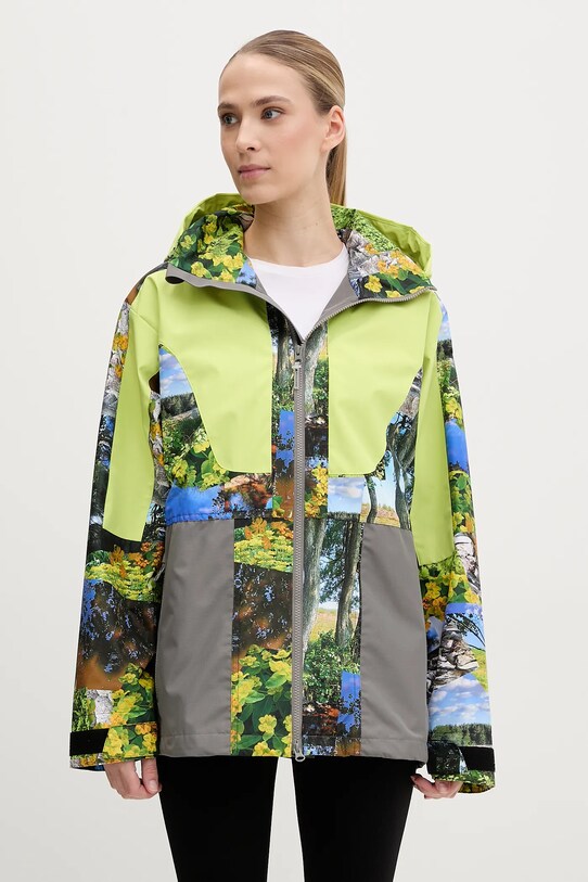 Дождевик adidas by Stella McCartney TrueNature Earth Collage с капюшоном зелёный JF8480