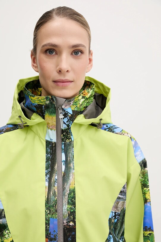 adidas by Stella McCartney kurtka przeciwdeszczowa TrueNature Earth Collage zielony JF8480