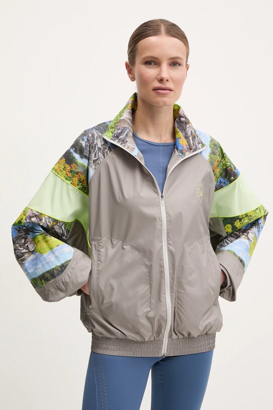 adidas by Stella McCartney geacă Earth Collage necaptusit gri JG5793