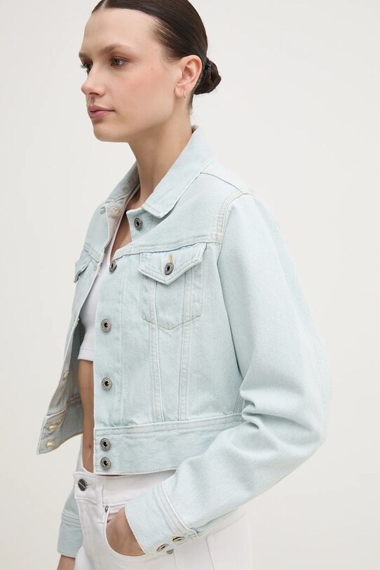 Rifľová bunda Pepe Jeans CROPPED JACKET modrá PL402431PG2