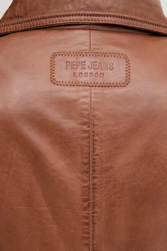 Pepe Jeans kurtka skórzana HILLARY PL402542 brązowy