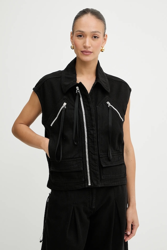 Pinko bezrękawnik bawełniany czarny 105237.A2M8