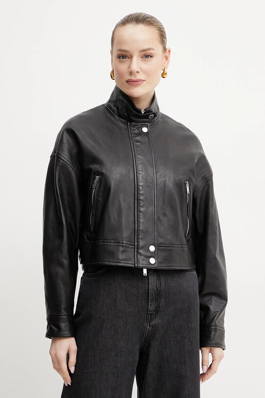 Кожаная куртка Weekend Max Mara кожа чёрный 2515441011600
