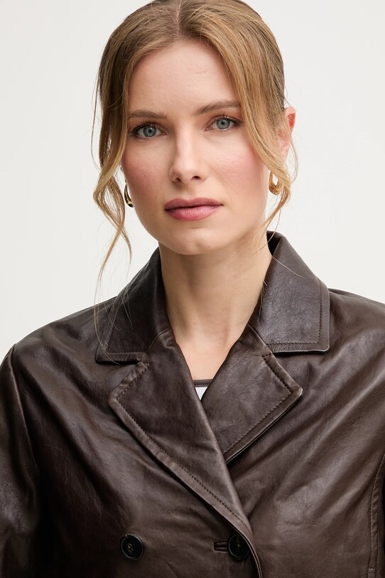 Weekend Max Mara geacă de piele maro 2515441021600