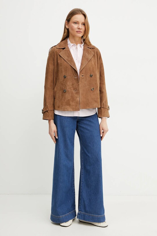 Weekend Max Mara kurtka skórzana 2515441051600 brązowy SS25