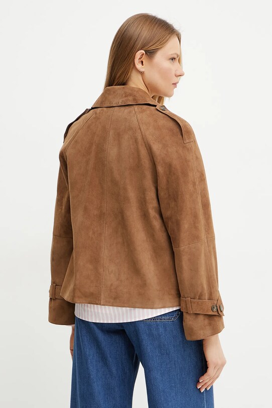 Odzież Weekend Max Mara kurtka skórzana 2515441051600 brązowy