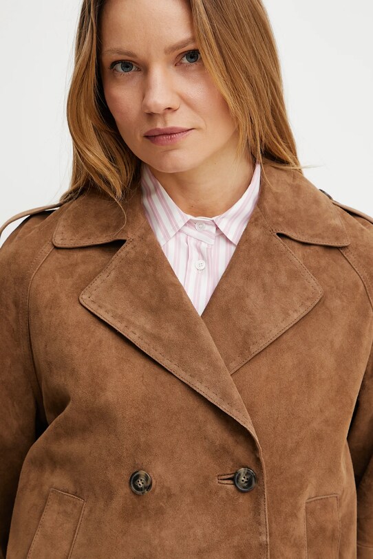 Weekend Max Mara kurtka skórzana brązowy 2515441051600