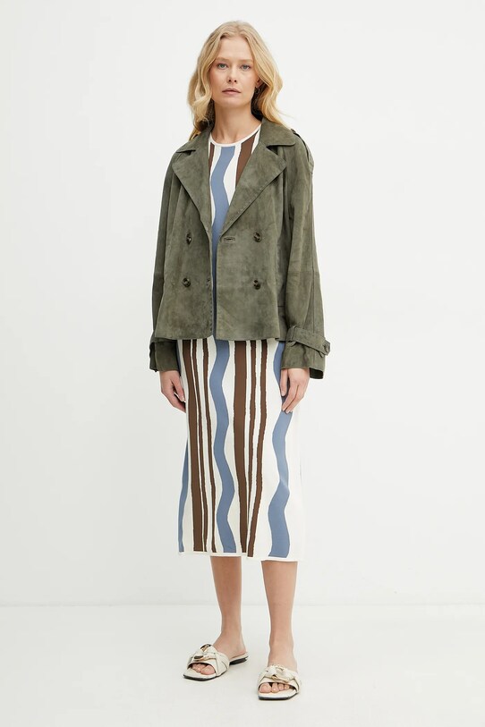 Weekend Max Mara geacă de piele 2515441051600 verde SS25