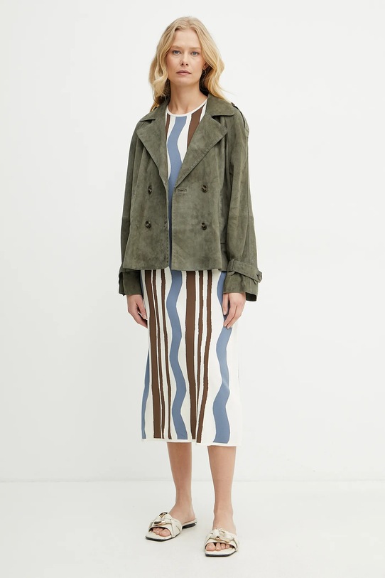 Кожаная куртка Weekend Max Mara 2515441051600 зелёный SS25