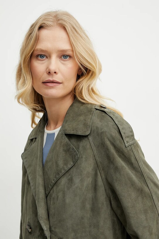 Weekend Max Mara geacă de piele verde 2515441051600