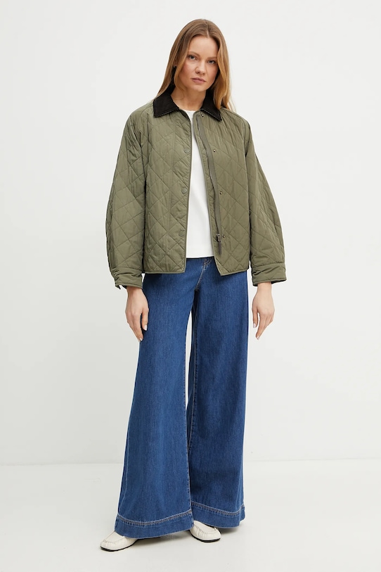 Weekend Max Mara kurtka z domieszką wełny 2515481071600 zielony SS25