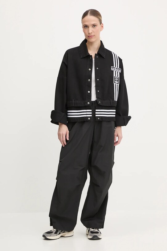 Τζιν μπουφάν adidas Originals DENIM TRACK TOP JJ3095 μαύρο SS25