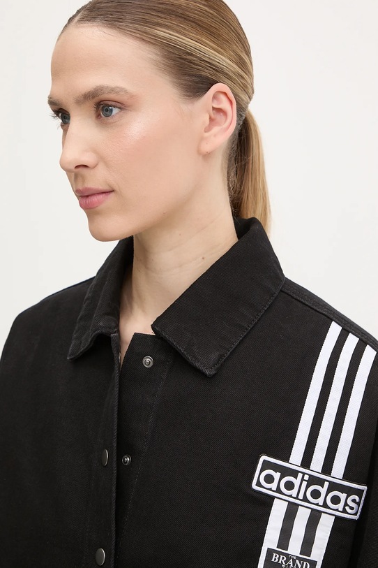 Τζιν μπουφάν adidas Originals DENIM TRACK TOP JJ3095 μαύρο
