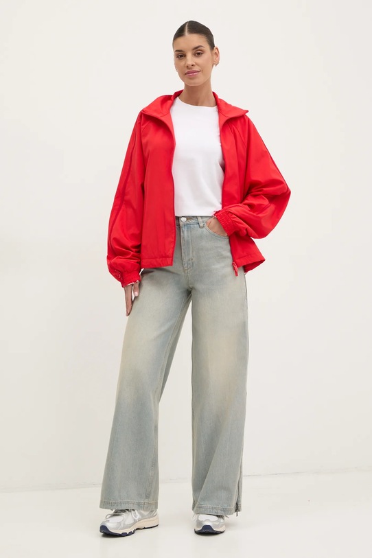 Μπουφάν adidas Originals WOVEN TT ZIP κόκκινο JX9203