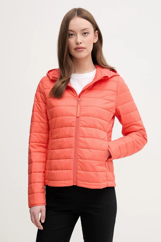 Куртка United Colors of Benetton с капюшоном оранжевый 2TWDDN07O