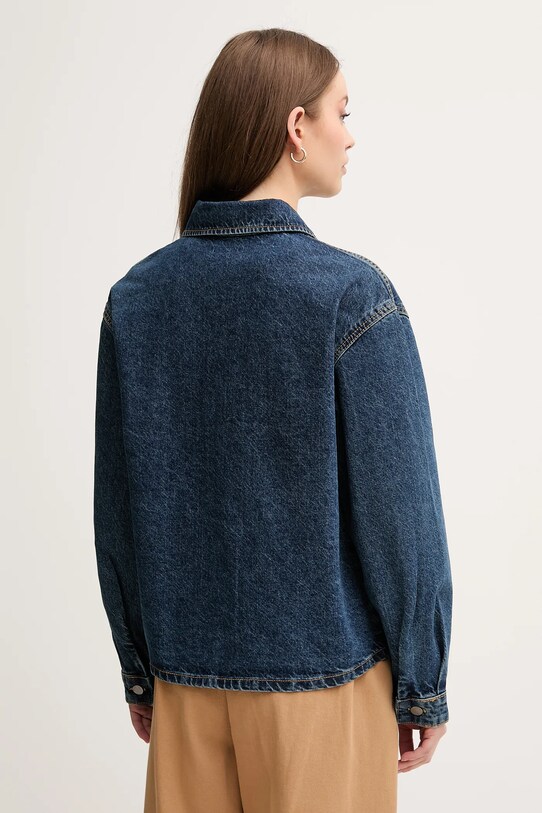 Odzież United Colors of Benetton kurtka jeansowa bawełniana 296XDN07R niebieski