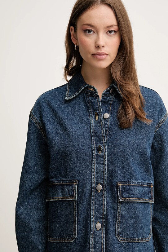 Хлопковая джинсовая куртка United Colors of Benetton голубой 296XDN07R