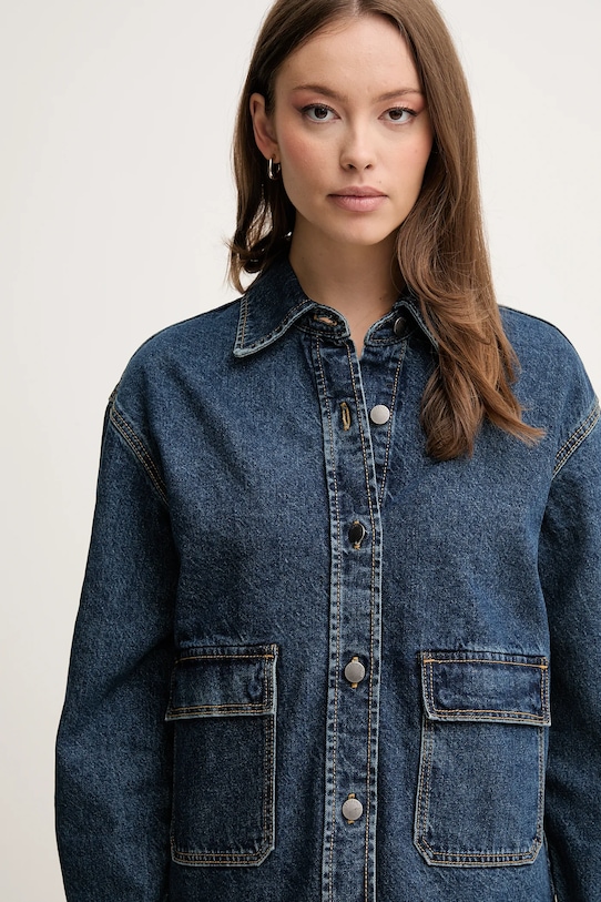 United Colors of Benetton kurtka jeansowa bawełniana niebieski 296XDN07R