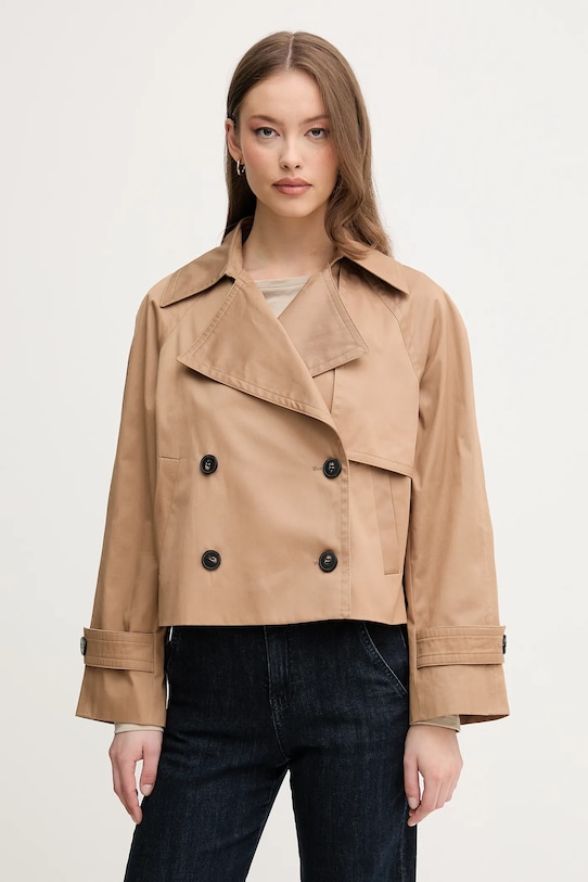 United Colors of Benetton sacou de bumbac cu captuseala maro 2RGCDW034