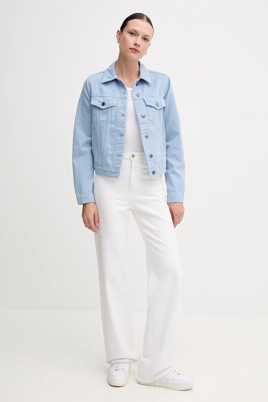 Bombažna jakna iz jeansa United Colors of Benetton 2RZVDN00N modra SS25