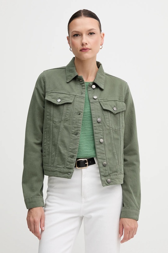 United Colors of Benetton giacca di jeans in cotone denim verde 2RZVDN00N