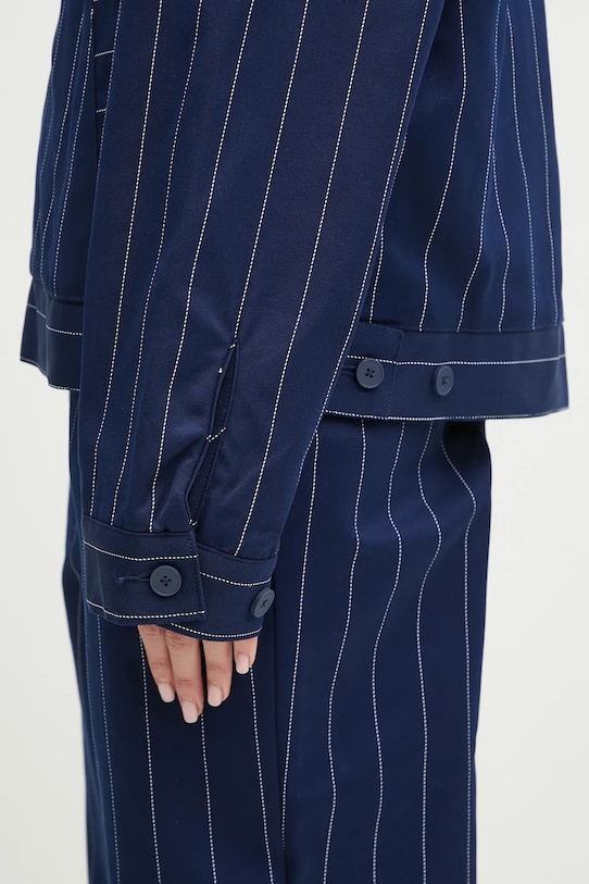Bunda adidas Originals Pinstripe H Jacket JJ3477 tmavomodrá