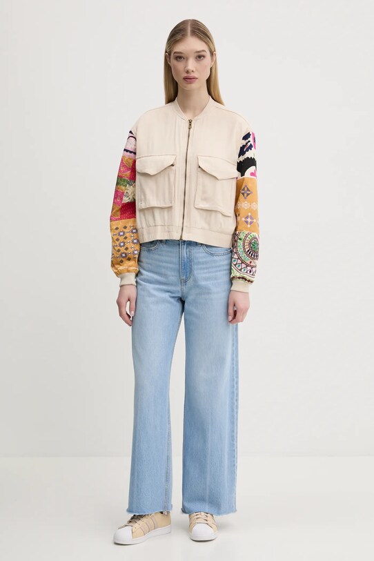 Μπουφάν bomber Desigual AUSTIN 25SWEW51 μπεζ SS25