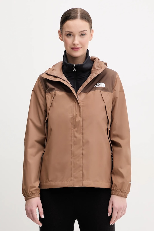 The North Face geaca Antora Rain cu captuseala maro NF0A8BKD5K21