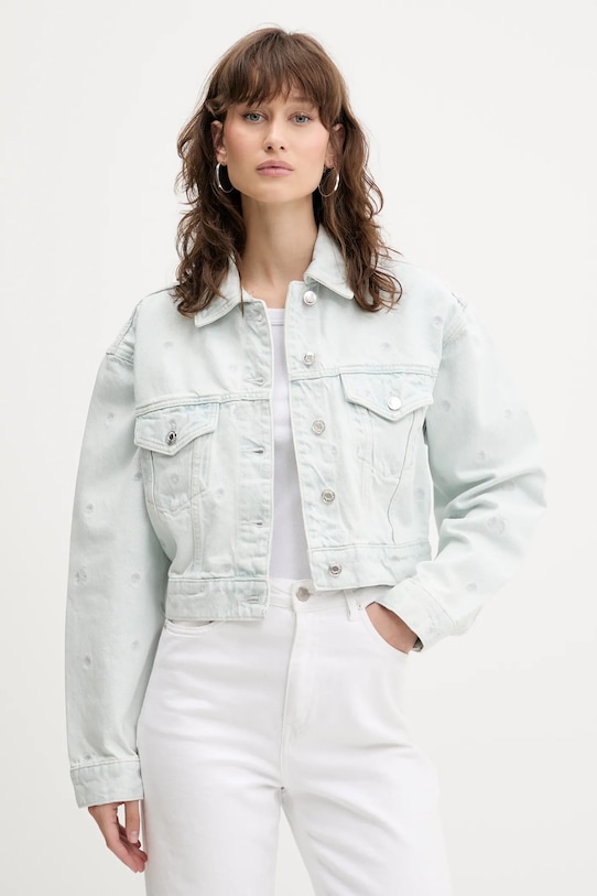 Džínová bunda HUGO riflovina modrá 50538913