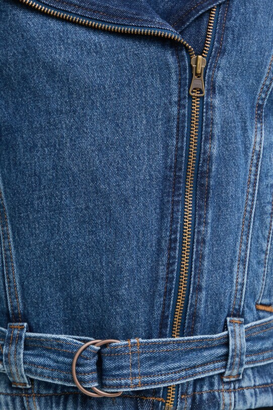 Levi's geaca jeans BIKER JACKET H125 001T8 bleumarin