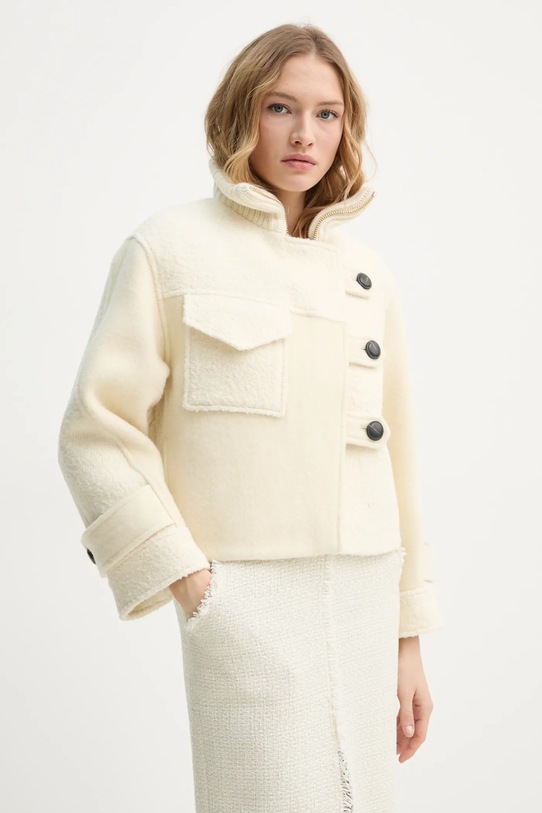 Vlněná bunda BA&SH DORA nezateplené béžová 1E25DORA