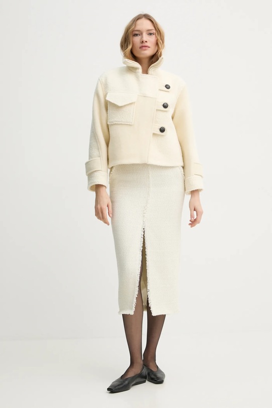 Vlněná bunda BA&SH DORA 1E25DORA béžová SS25