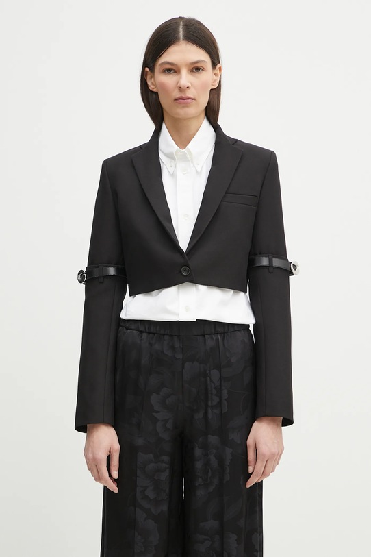 Coperni sacou Hybrid Cropped Tailored cu captuseala negru COPV74F3004
