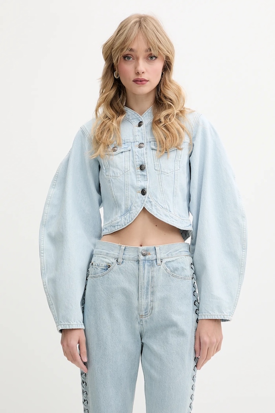Rotate kurtka jeansowa bez kaptura niebieski 1138261468