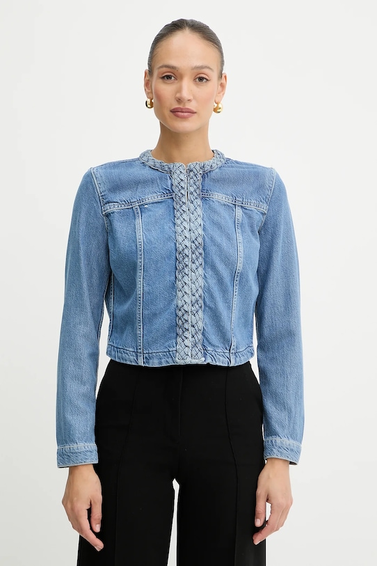 Guess kurtka jeansowa JULIANA bez kaptura niebieski W5GN78.D5B94