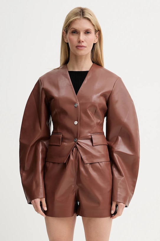 Nanushka geacă KIYO cu captuseala maro NW25SSOW22075