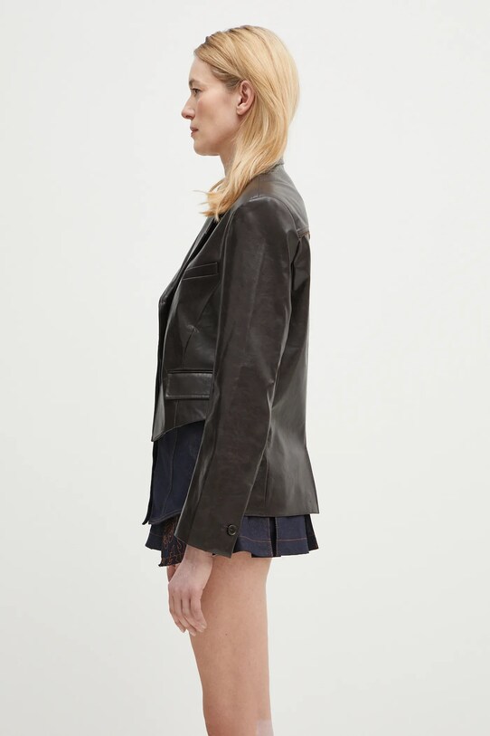 Andersson Bell blazer Hybrid Faux-Leather Blazer awa683w brown SS25