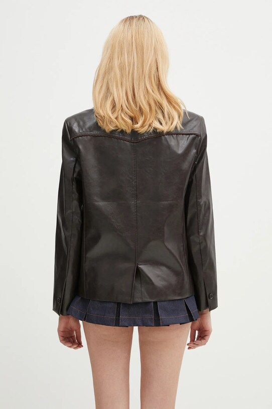 Clothing Andersson Bell blazer Hybrid Faux-Leather Blazer awa683w brown