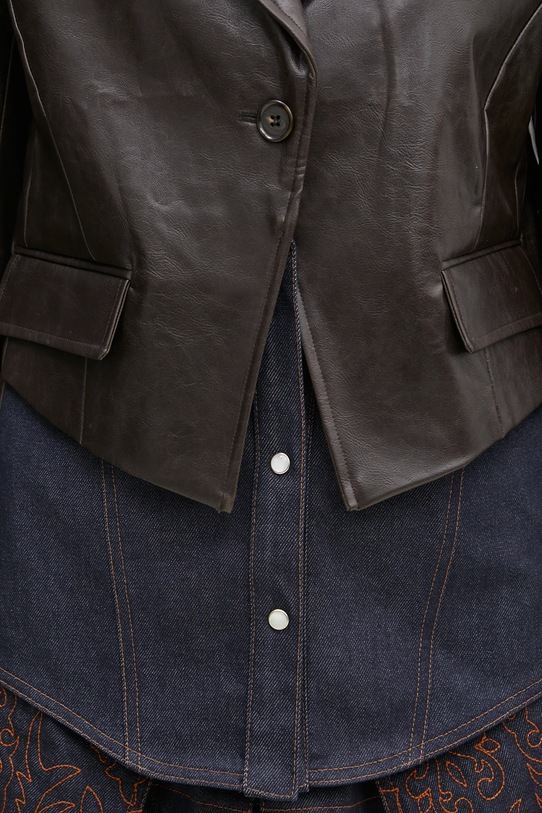 Andersson Bell blazer Hybrid Faux-Leather Blazer brown awa683w