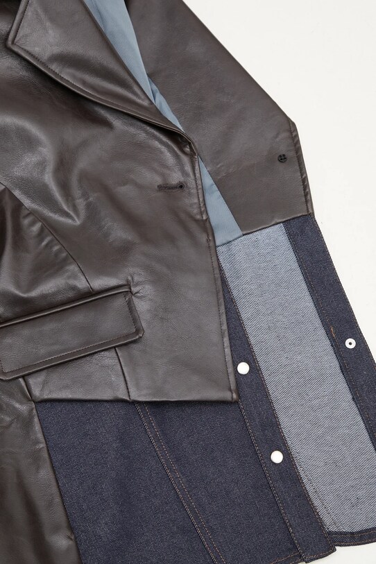 Andersson Bell blazer Hybrid Faux-Leather Blazer awa683w brown