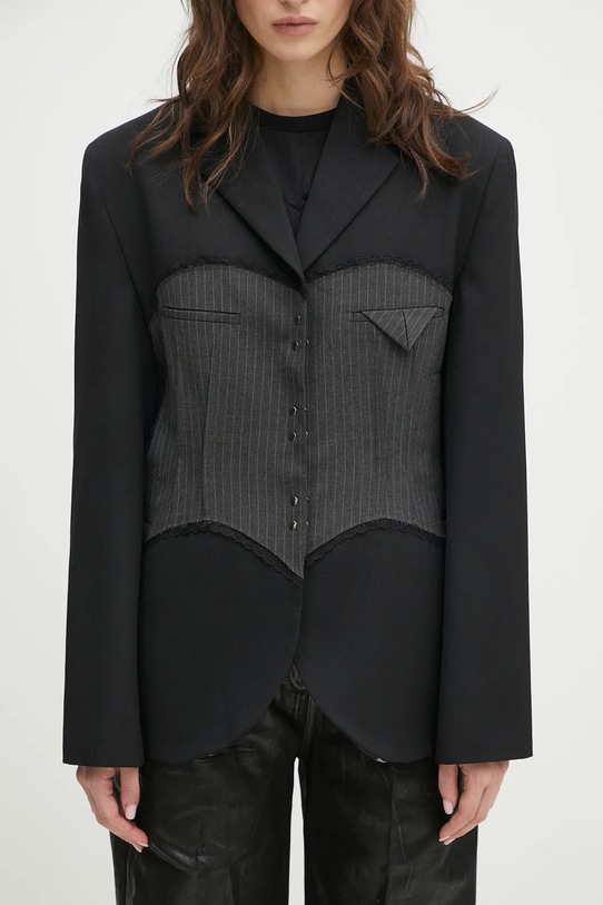 Вовняний піджак Andersson Bell Corset Inserted Blazer чорний awa684w